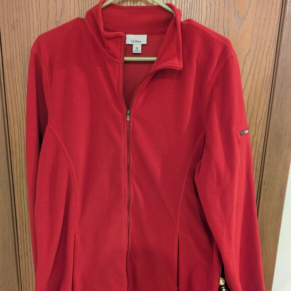Lands' End Red Fleece Zipper Jacket-Size XLG - Picture 2 of 6